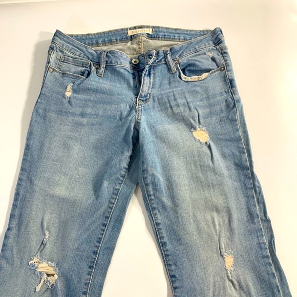 Bullhead | Denim Jeans 11R Distressed Torn Light Wash Stretchy - Picture 4 of 8